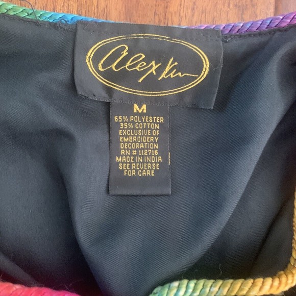 Vintage ALEX KIM Wearable Art Black Jacket Blazer Glass Toggle Buttons Size M - Picture 6 of 11